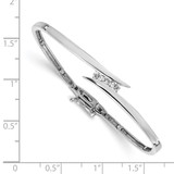 14k White Gold Complete 3-Stone 1/4 carat AA Diamond Hinged Bangle Bracelet