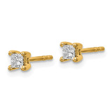 14k 1/4 carat Lab Grown Diamond VS/SI+ G+ Princess Complete Four Prong Stud Earrings