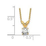 14k 1/4 carat Lab Grown Diamond VS+ F+ Round Complete Four Prong 18 inch Solitaire Pendant Necklace