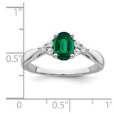 14k White Gold Created Emerald and Diamond Ring - RM-CB708397-3599