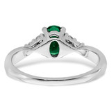 14k White Gold Created Emerald and Diamond Ring - RM-CB708397-3599