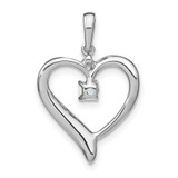 14k White Gold Created Opal and Diamond Heart Pendant - PM-2768C8C5-7704