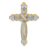 14k 1/4ct. Diamond Budded Cross Chain Slide - PM-35449B1B-6015