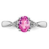 14k White Gold Created Pink Sapphire and Diamond Ring - RM-AF67EBFC-4076