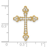 14k 1/4ct. Diamond Budded Cross Chain Slide - PM-EBBCCCAA-3783