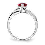 14k White Gold Created Ruby and Diamond Heart Ring - RM-BA786C83-7090