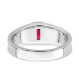 14k White Gold Created Ruby and Diamond Mens Ring - RM-F4DEC3D1-2778