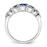 14k White Gold Created Sapphire and Diamond Ring - RM-0738D02A-3619
