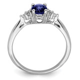 14k White Gold Created Sapphire and Diamond Ring - RM-19586631-4643
