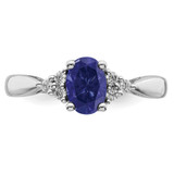 14k White Gold Created Sapphire and Diamond Ring - RM-19586631-4643