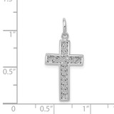 14k White Gold Cross Charm - CH-496B3659-2749