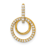 14k 1/4ct. Diamond Double Circle Dangle Pendant