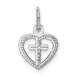 14k White Gold Cross in Heart Charm - K3-A2D5C165-3206