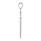 14k White Gold Cross Shield w/ Joshua 1:9 On Reverse Charm