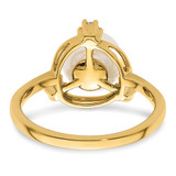 14k 1/5 carat Lab Grown Diamond VS/SI+ G+ and 8.00 mm Round Freshwater Cultured Pearl Ring