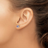 14k White Gold Cushion Amethyst and Diamond Earrings - EM-B155B01C-3714
