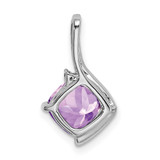 14k White Gold Cushion Amethyst and Diamond Pendant - PM-158A28BE-5669