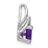 14k White Gold Cushion Amethyst and Diamond Pendant - PM-6220082B-3982