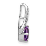 14k White Gold Cushion Amethyst and Diamond Pendant - PM-7375E7BF-9301