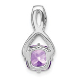 14k White Gold Cushion Amethyst and Diamond Pendant - PM-7375E7BF-9301