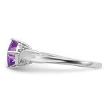 14k White Gold Cushion Amethyst and Diamond Ring - RM-7AB6D187-2085