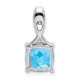 14k White Gold Cushion Blue Topaz and Diamond Pendant - PM-54570ECC-8837