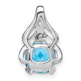 14k White Gold Cushion Blue Topaz and Diamond Pendant - PM-87EAC82B-2461