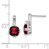 14k White Gold Cushion Garnet and Diamond Earrings - EM-4AA0ED30-2562