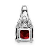 14k White Gold Cushion Garnet and Diamond Pendant - PM-3FA982DC-7274