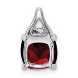 14k White Gold Cushion Garnet and Diamond Pendant - PM-84FFFB03-4430