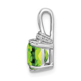 14k White Gold Cushion Peridot and Diamond Pendant - PM-87671888-1237