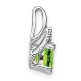 14k White Gold Cushion Peridot and Diamond Pendant - PM-AFE1451B-9637