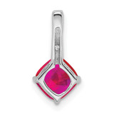 14k White Gold Cushion Ruby and Diamond Pendant - PM-644CDDCC-2367