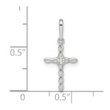 14k White Gold CZ Cross Pendant - XR-9E44EB8E-3383