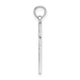 14K White Gold D/C Block Cross  Charm