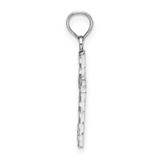 14k White Gold D/C Cross Pendant