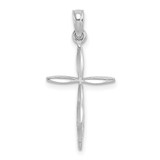 14K White Gold D/C with Tapered Ends Cross Charm