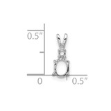 14k White Gold Diamond & 6 x 4 Oval Mounting