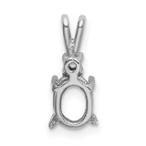 14k White Gold Diamond & 7 x 5 Oval Mounting