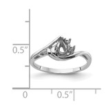 14k White Gold Diamond / 5x3mm Pear Gemstone Ring Mounting