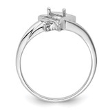 14k White Gold Diamond / 6x4mm Pear Gemstone Ring Mounting