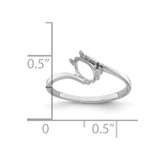 14k White Gold Diamond / 7x3.5mm Marquise Gemstone Ring Mounting