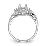 14k White Gold Diamond / 7x5mm Oval Gemstone Ring Mounting