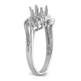 14k White Gold Diamond / Two 6x4 Oval Gemstone Ring Mounting