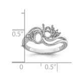14k White Gold Diamond / Two 6x4 Oval Gemstone Ring Mounting
