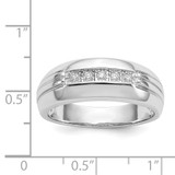 14k White Gold Diamond 5-stone Mens Ring - RM-E5CFEC2A-5598