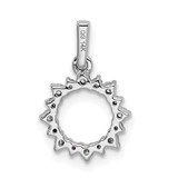 14k White Gold Diamond and .08 Amethyst Fancy Circle Pendant