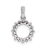 14k White Gold Diamond and .08 Garnet Fancy Circle Pendant