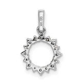 14k White Gold Diamond and .08 Peridot Fancy Circle Pendant