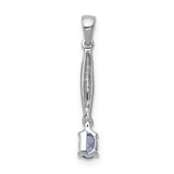 14k White Gold Diamond and .20 Tanzanite Pendant